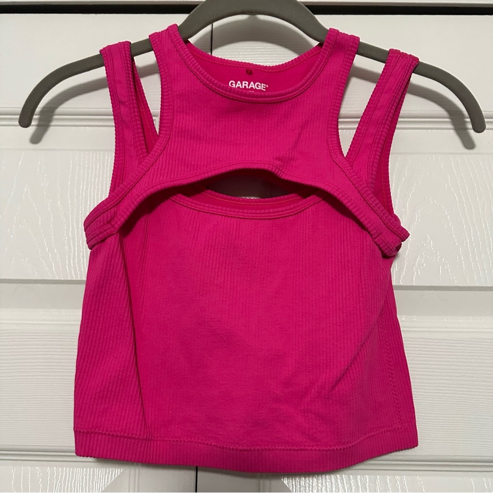 Garage Ribbed‎ Cropped Tank in Fuchsia Size XS GUC